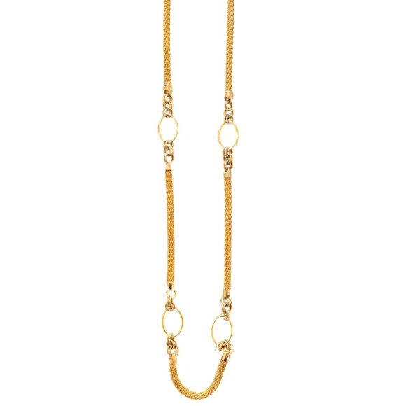 Vintage Gold Tone Slinky Mesh Chain Necklace, Nouvelle Bijoux (Made in Italy) - Picture 1 of 6